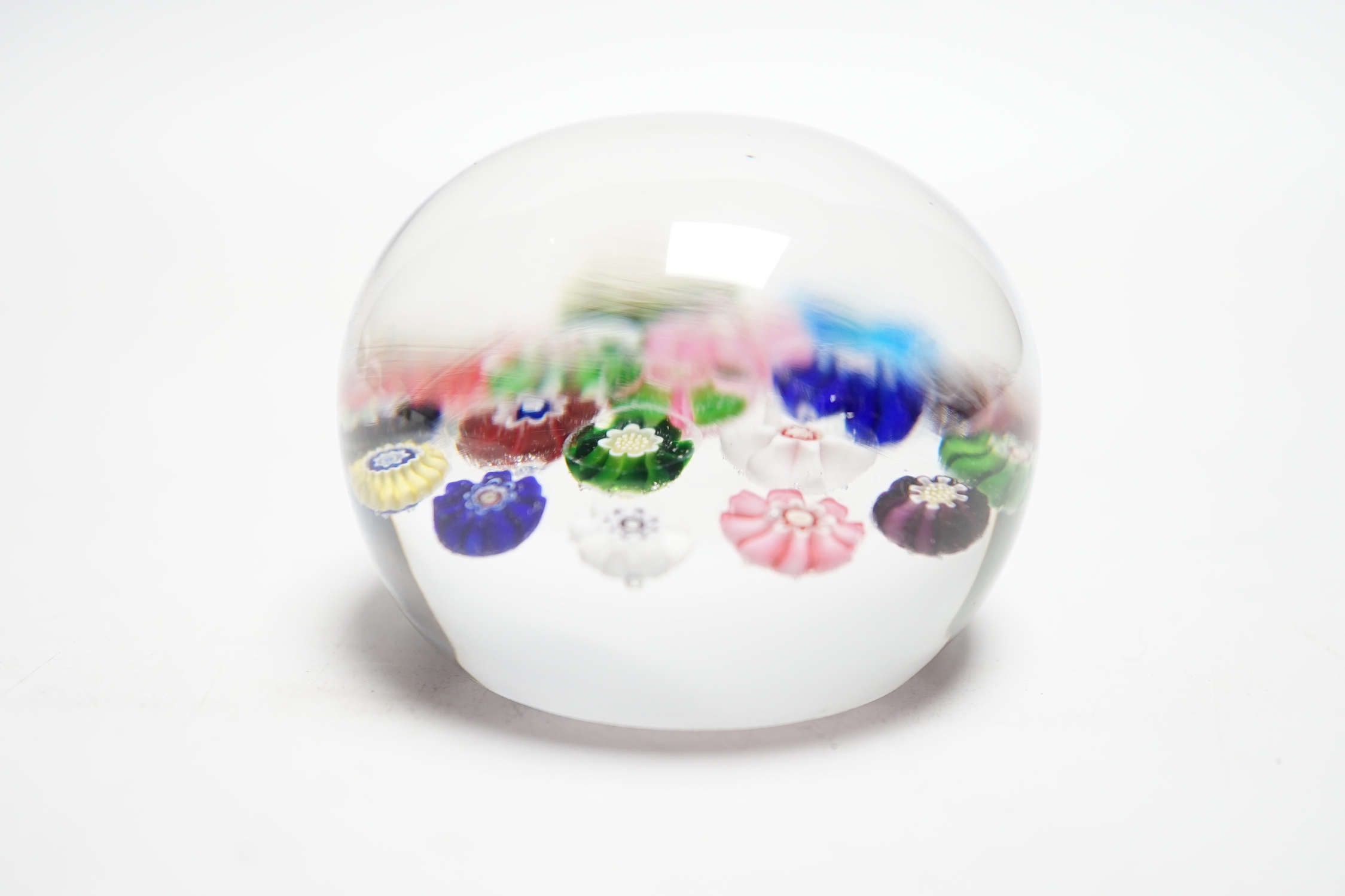 A Clichy glass spaced millefiori paperweight, 5.5cm